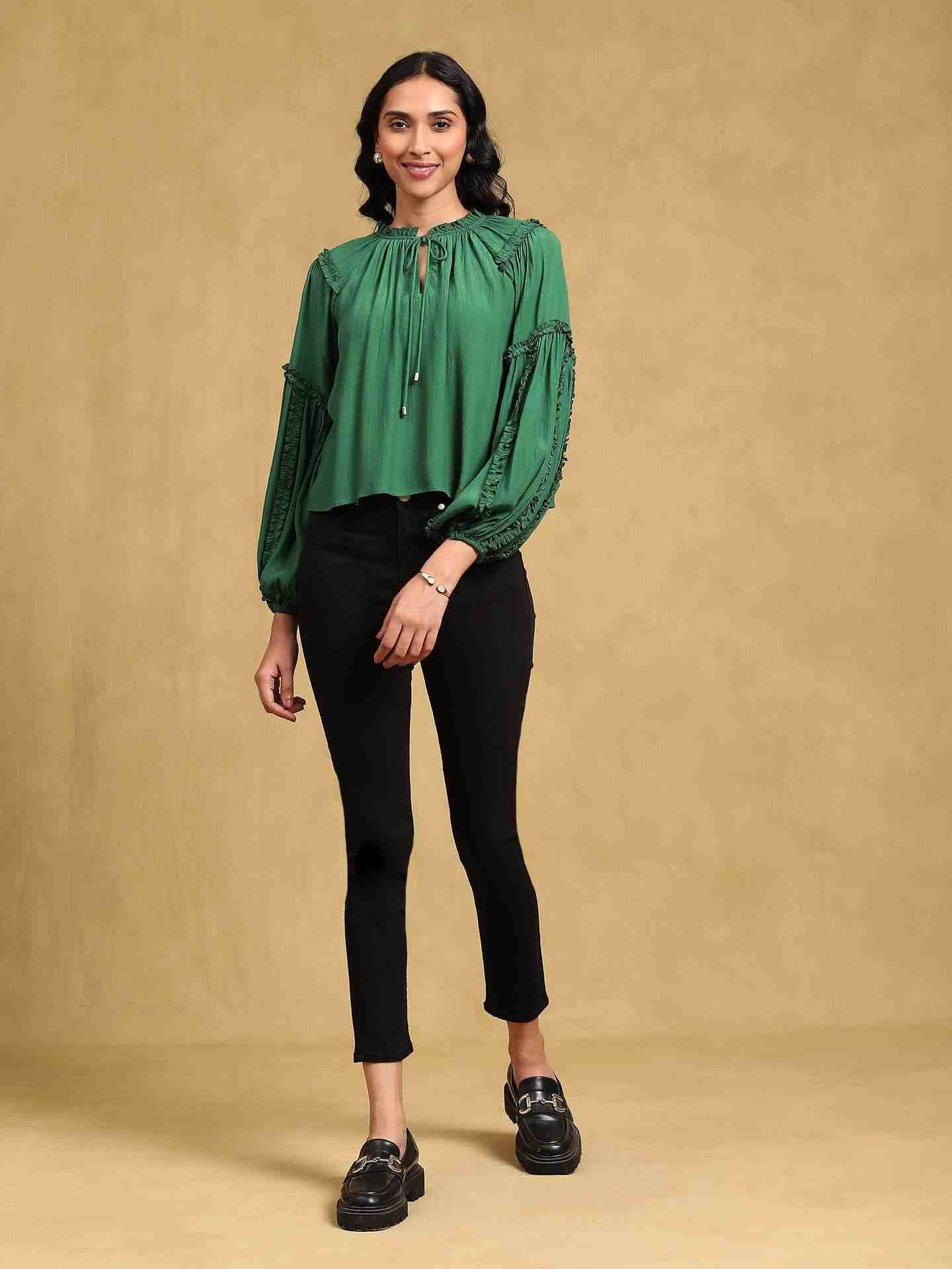 Emerald Niran Peasant Top