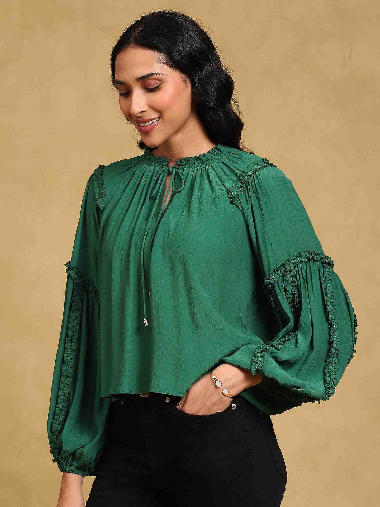 Emerald Niran Peasant Top