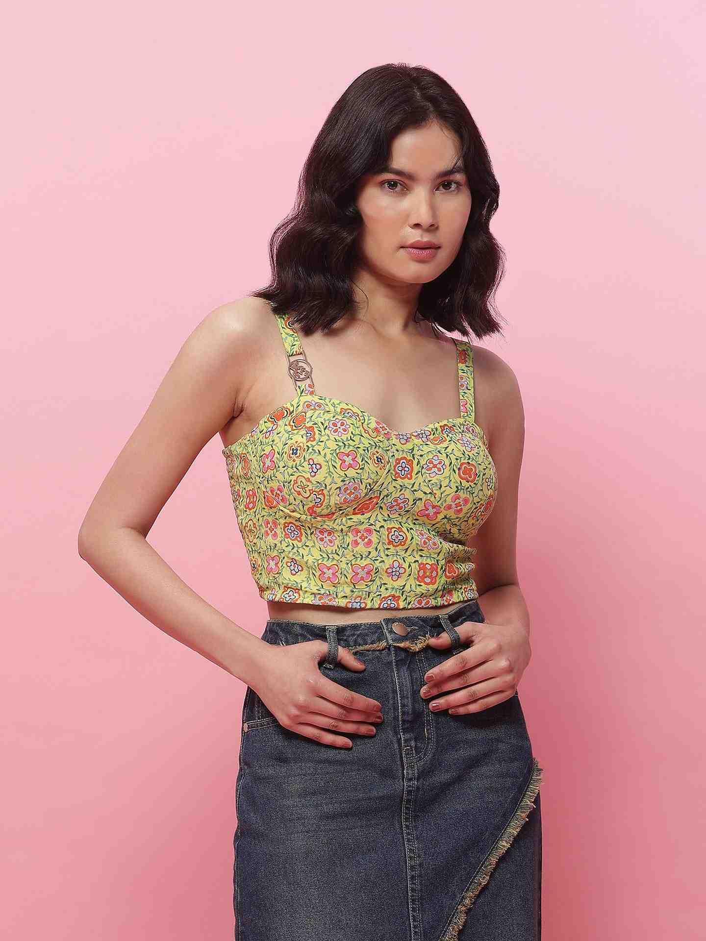 Yellow Selena Crop Top