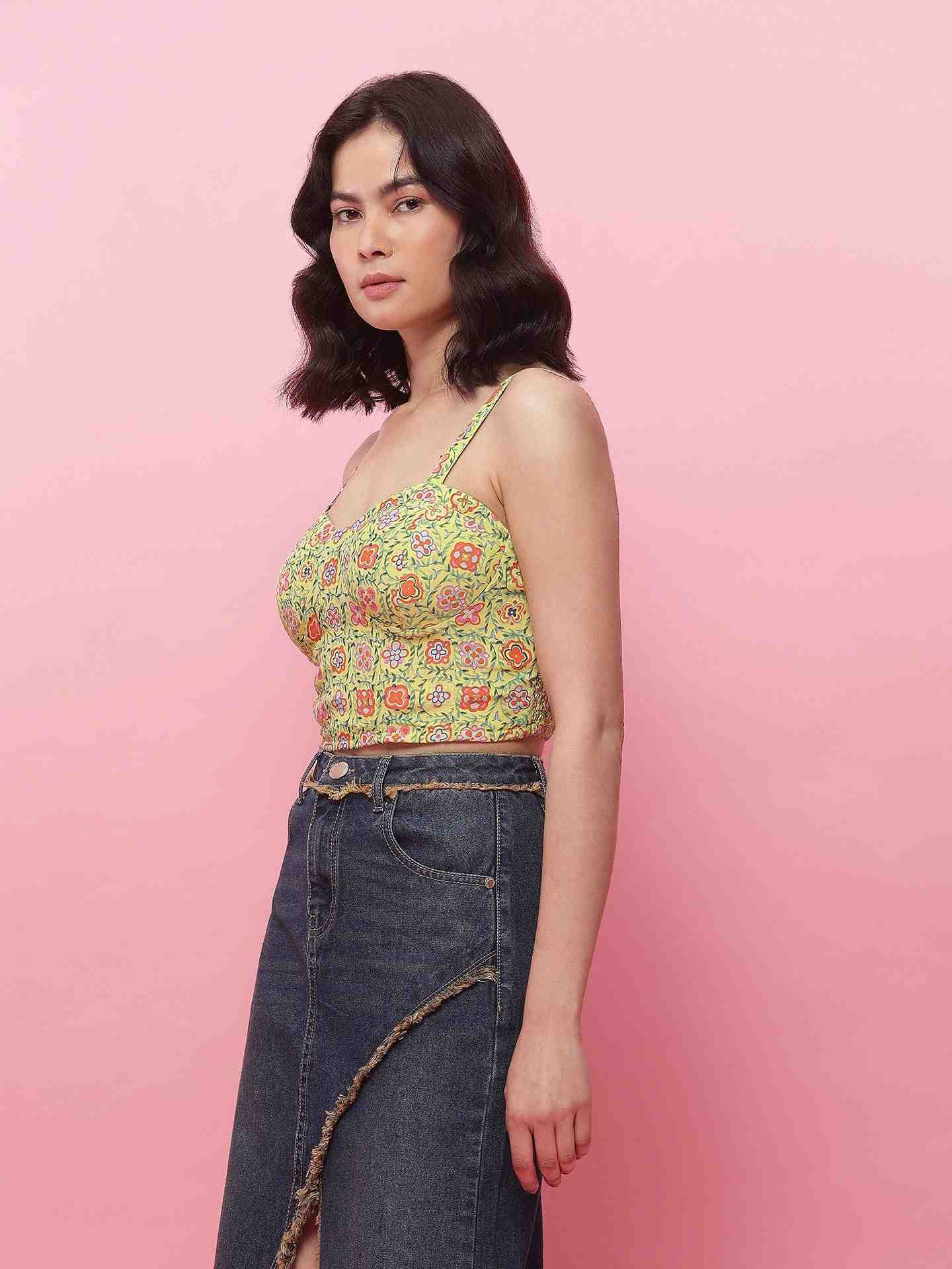 Yellow Selena Crop Top