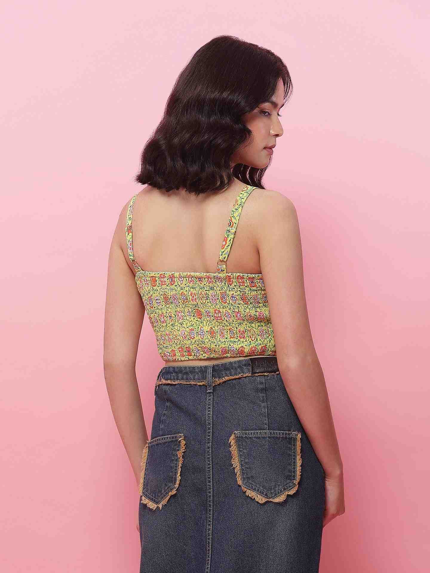 Yellow Selena Crop Top