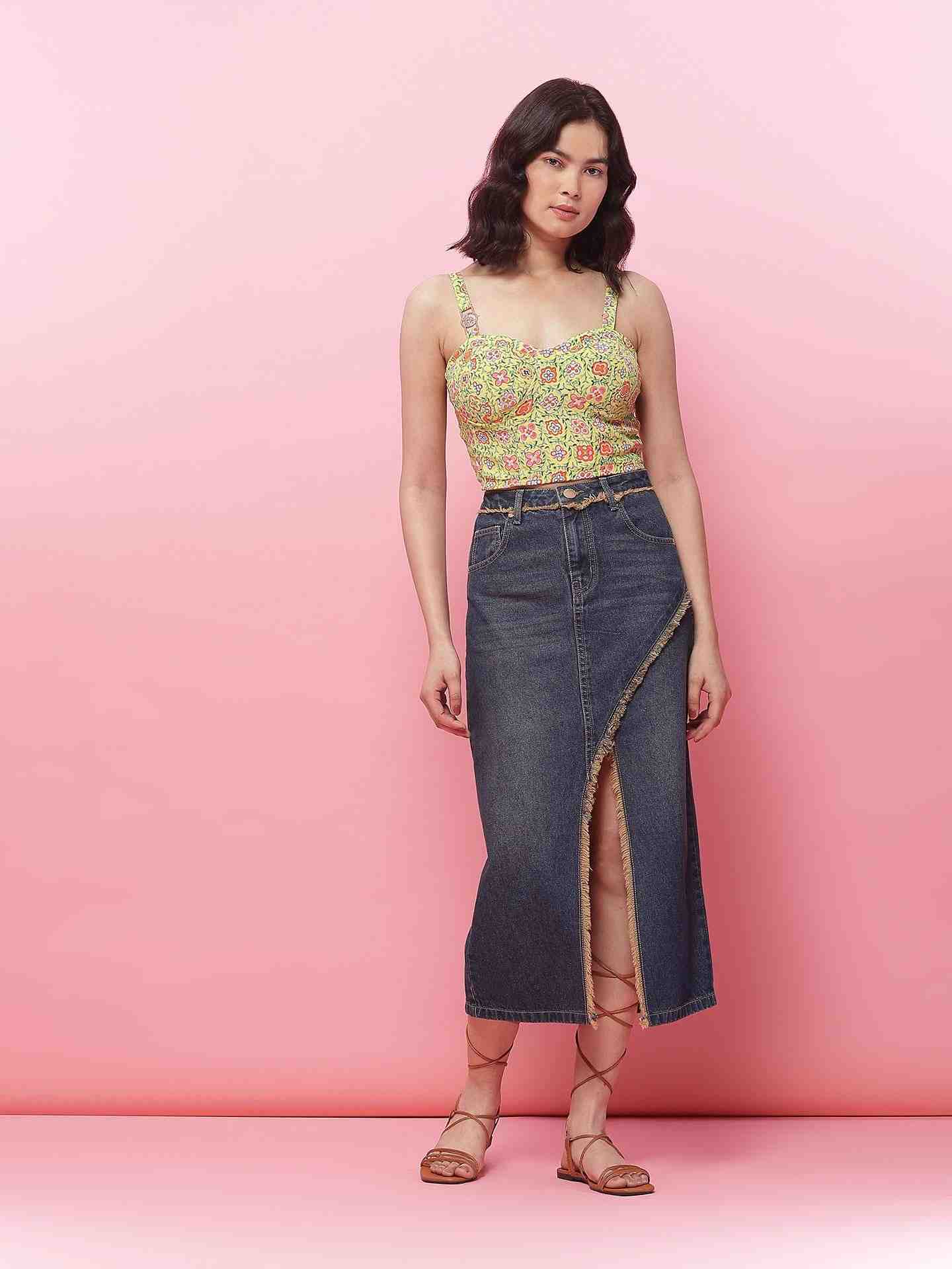 Yellow Selena Crop Top