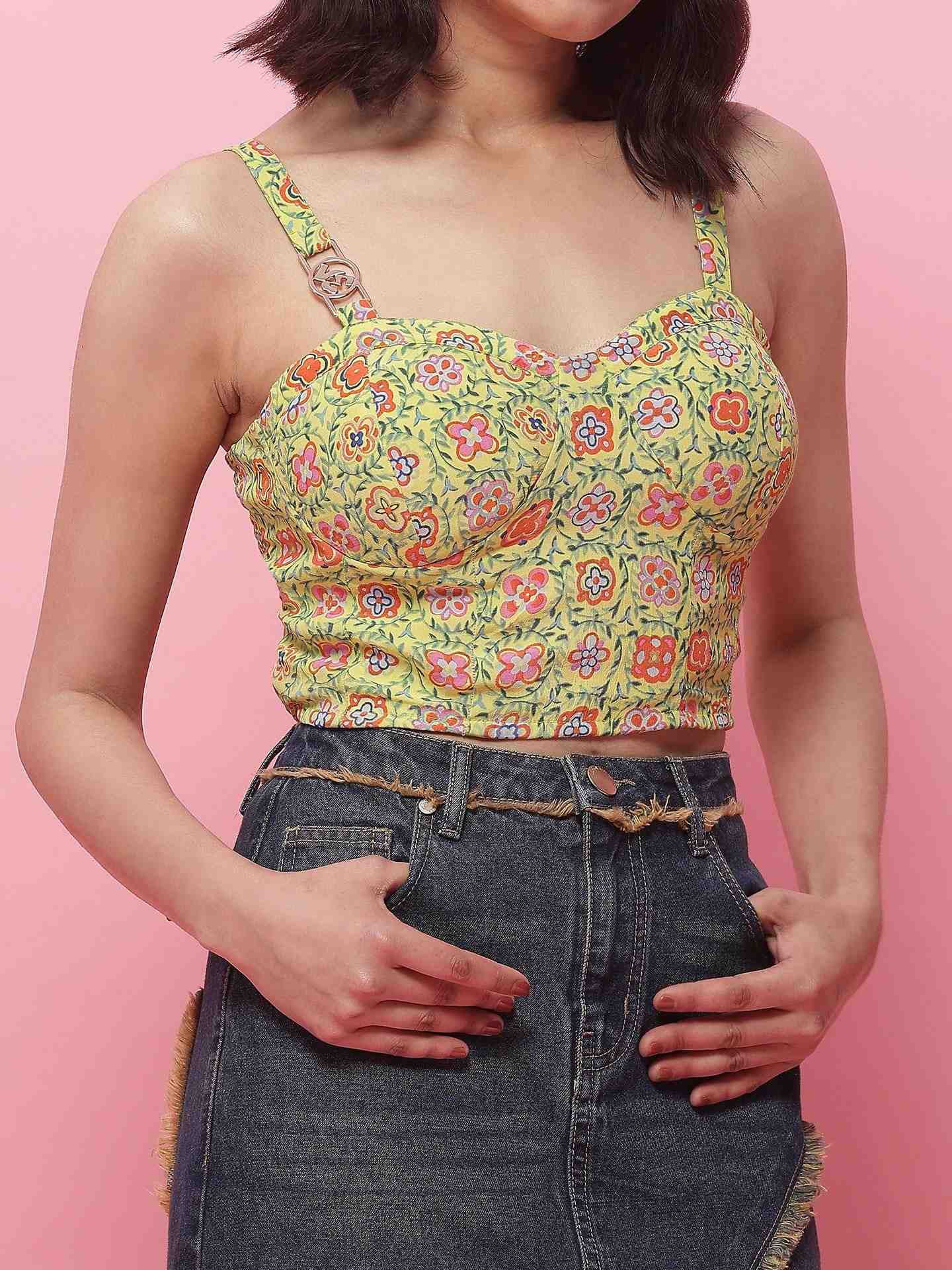 Yellow Selena Crop Top