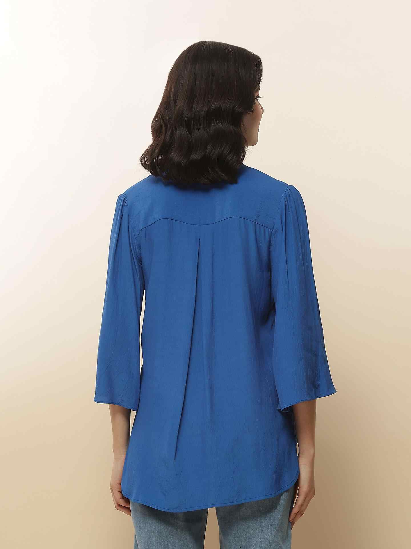 Electric Blue Electra Peasant Top