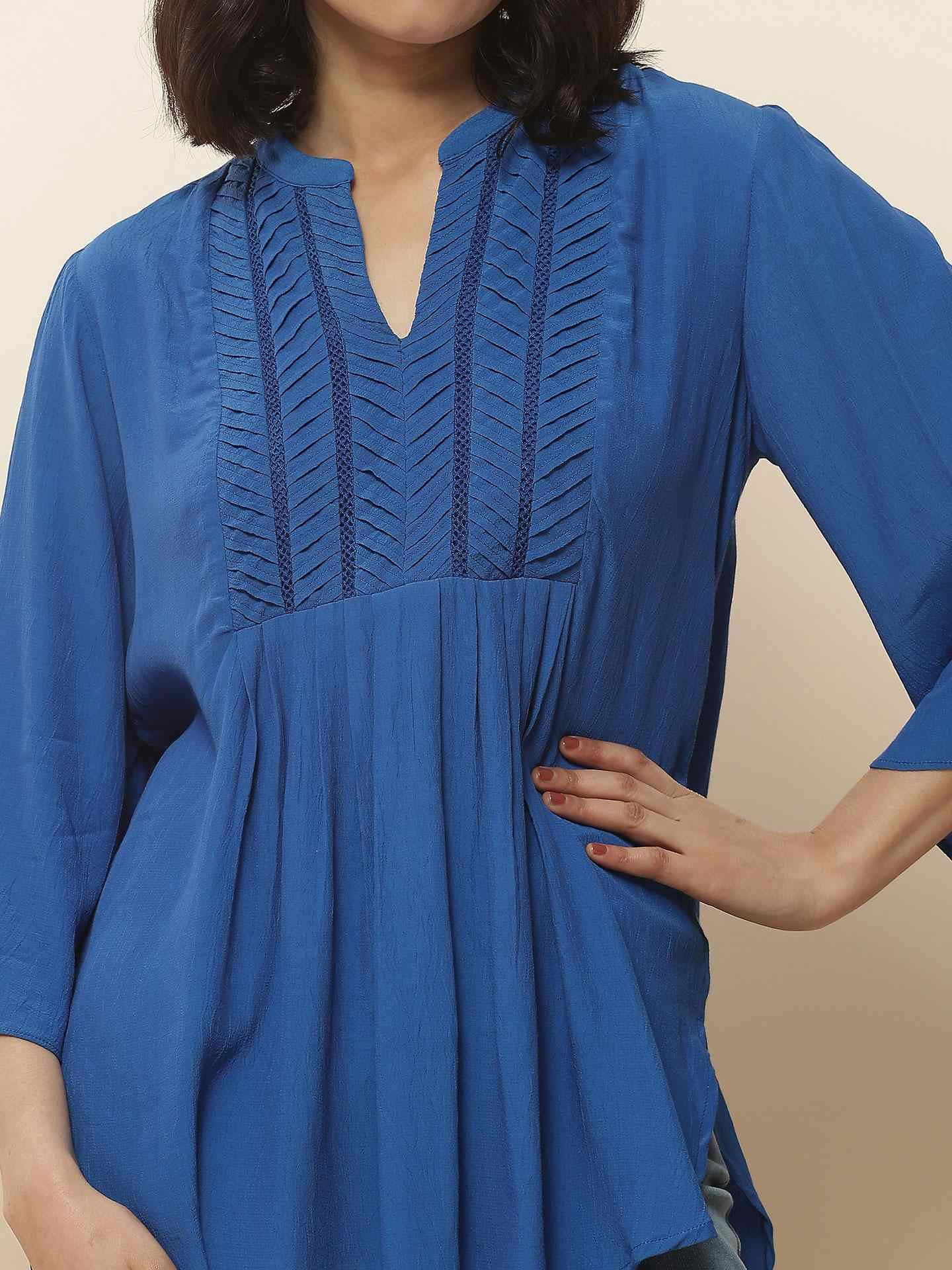 Electric Blue Electra Peasant Top