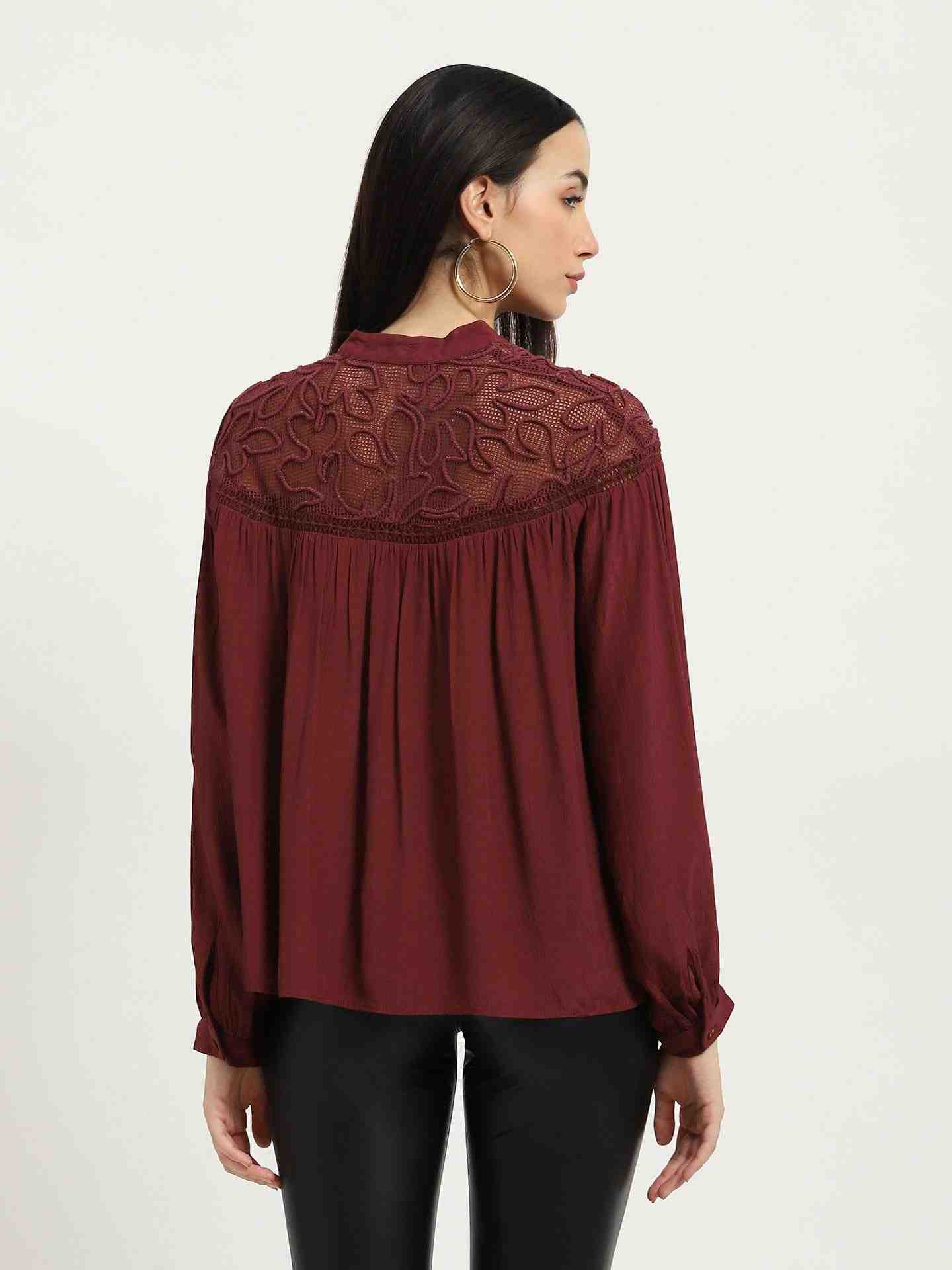 Wine Josephine Peasant Top