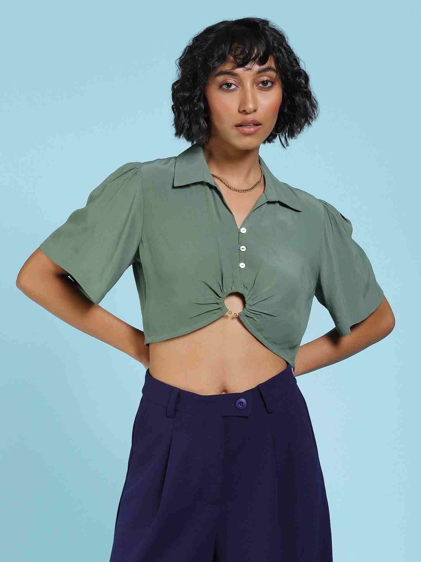 Olive Fashion Flair Shirts