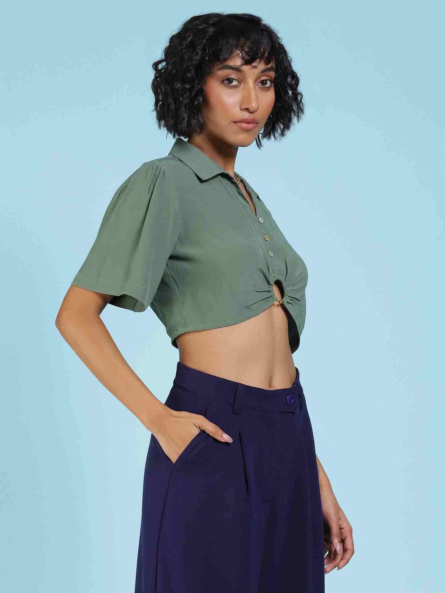 Olive Fashion Flair Shirts