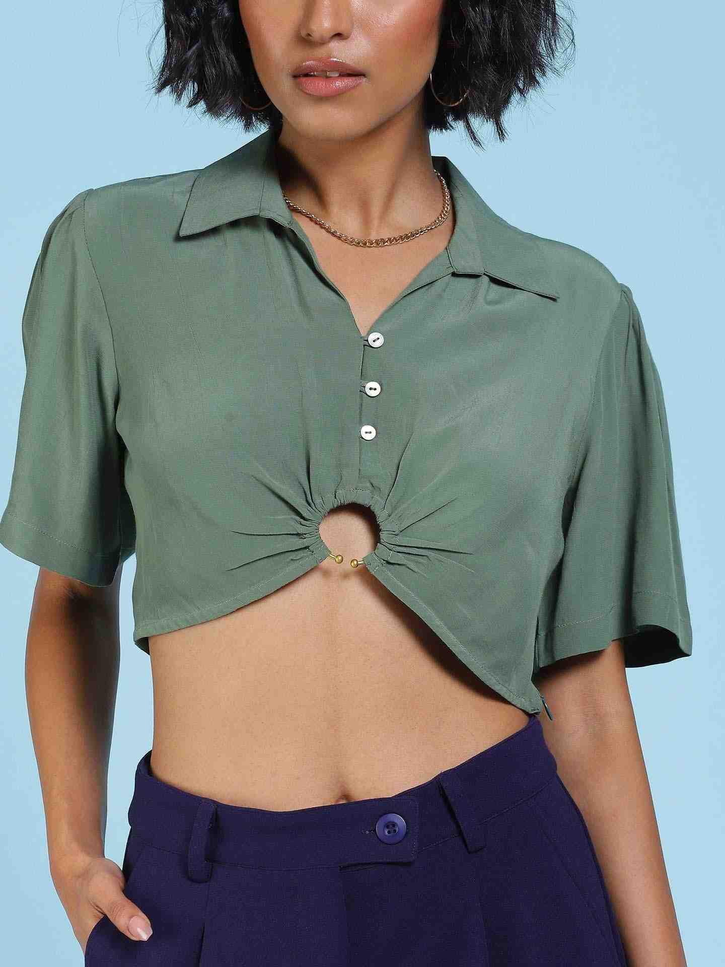 Olive Fashion Flair Shirts