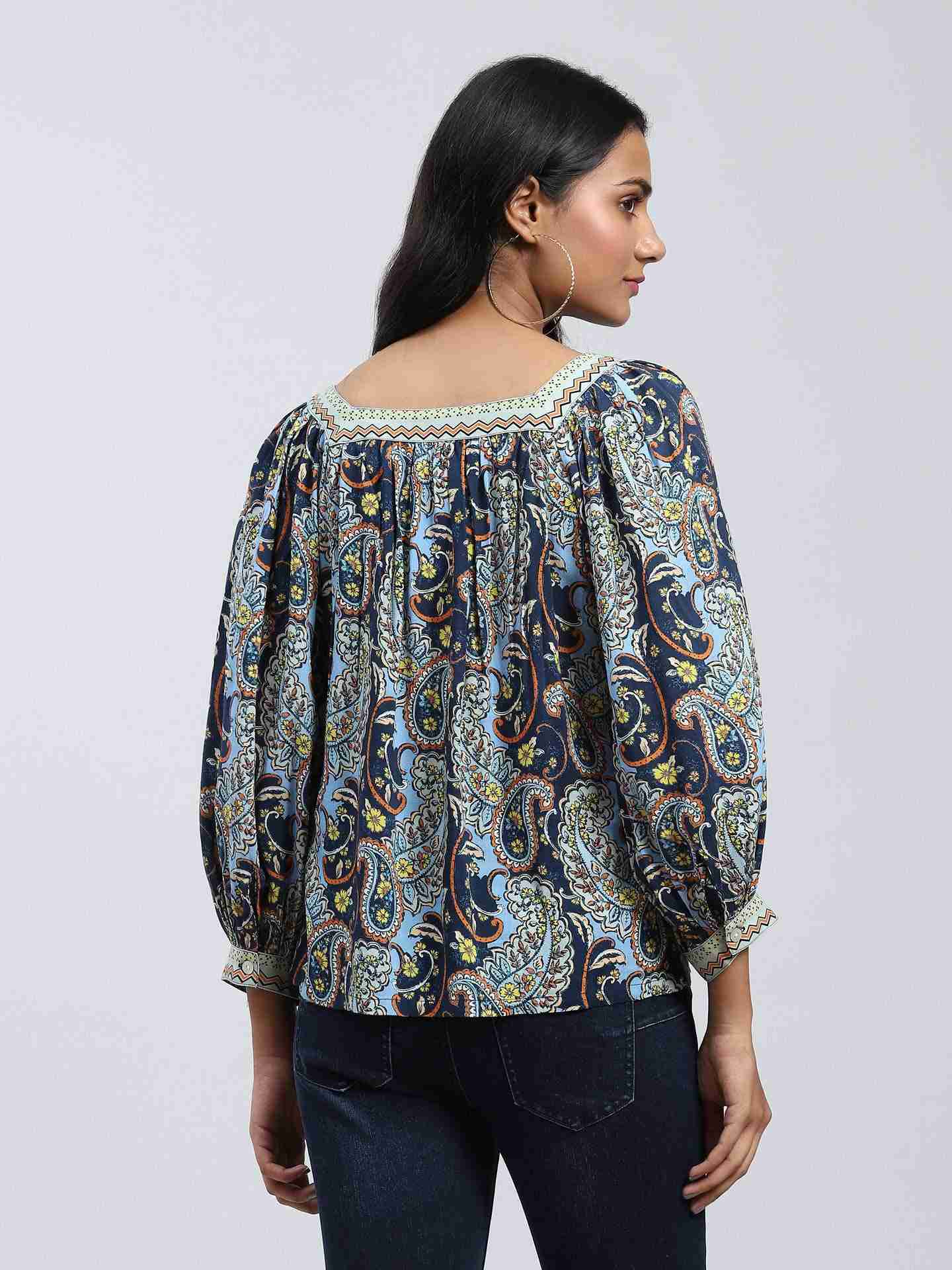 Navy Zinnia Top
