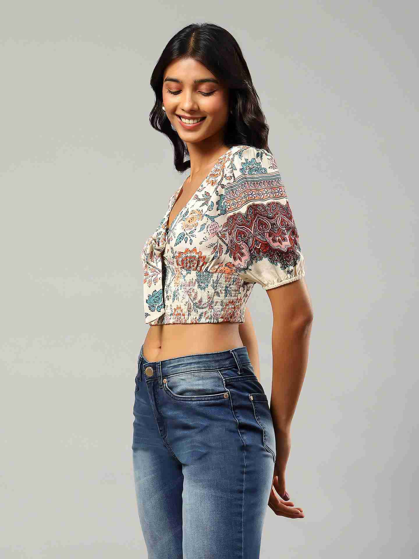 White Gautier Floral Top