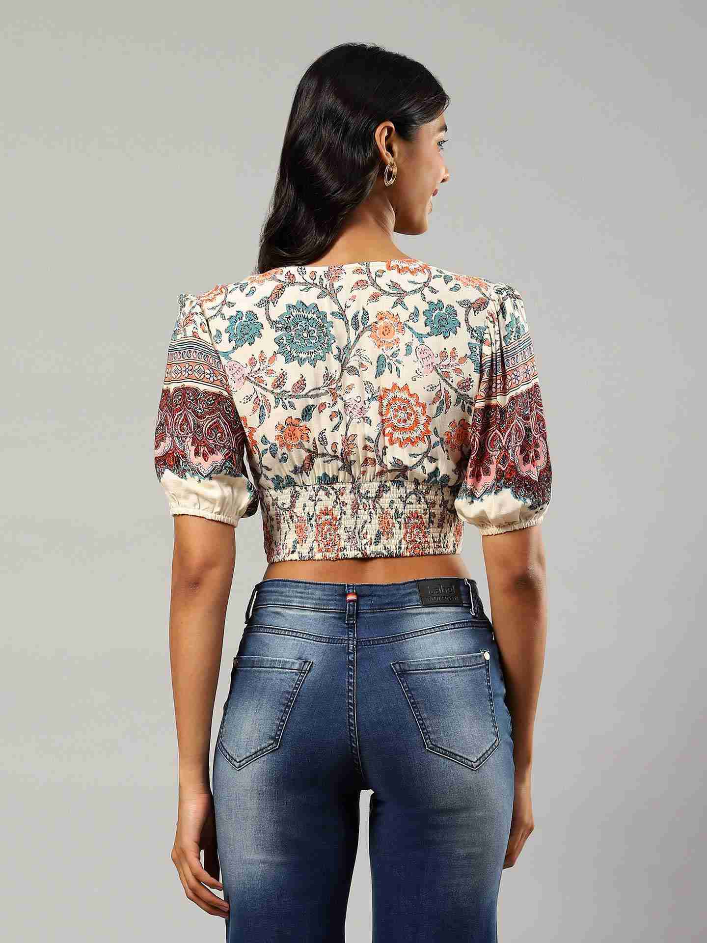 White Gautier Floral Top
