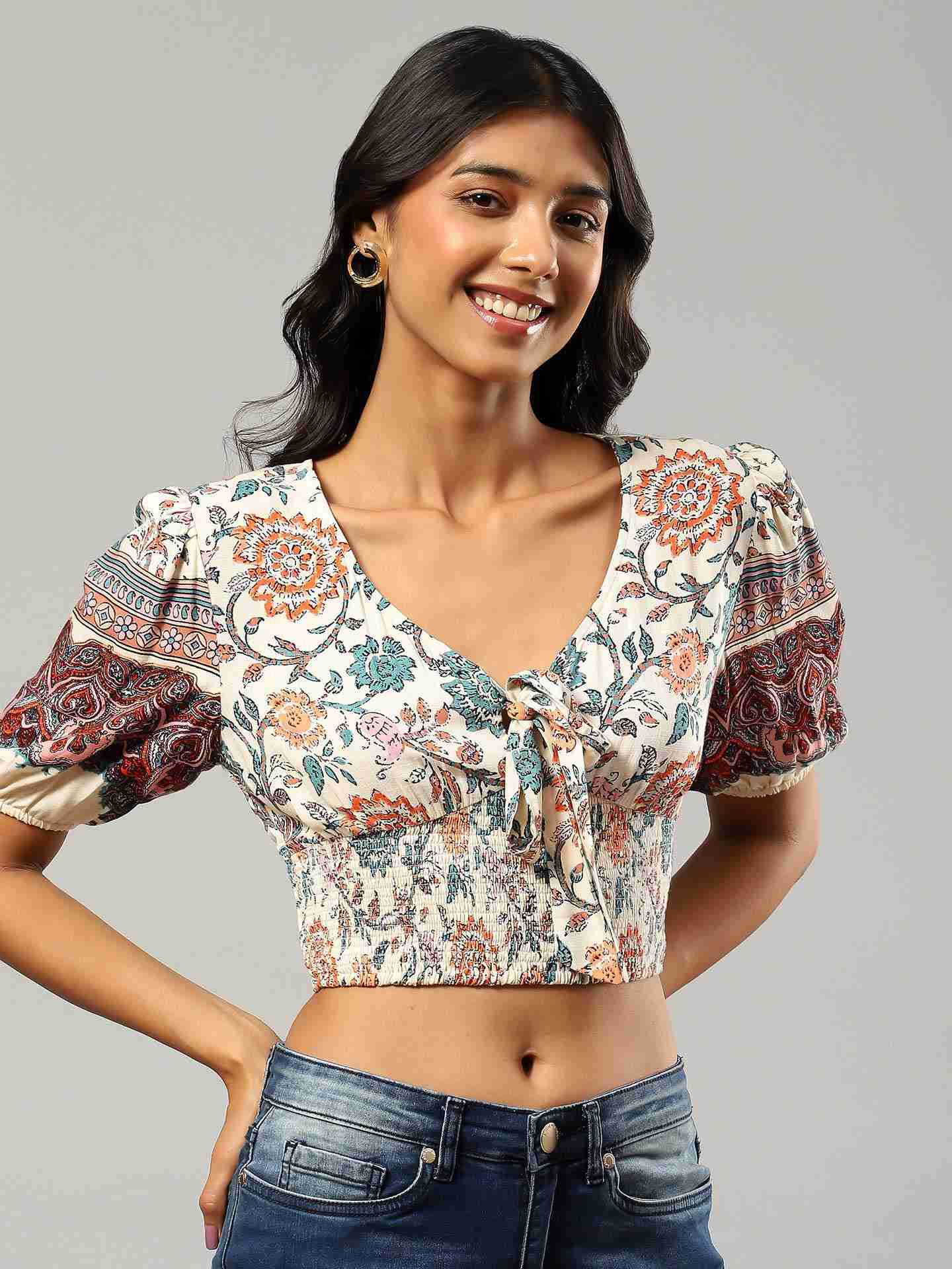 White Gautier Floral Top