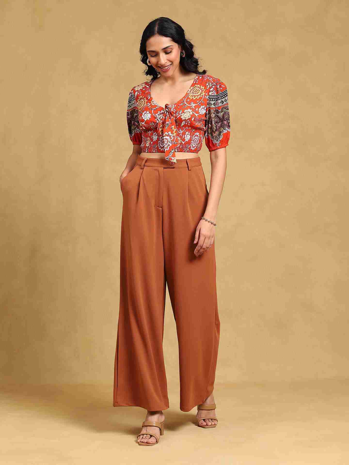 Red Gautier Floral Top