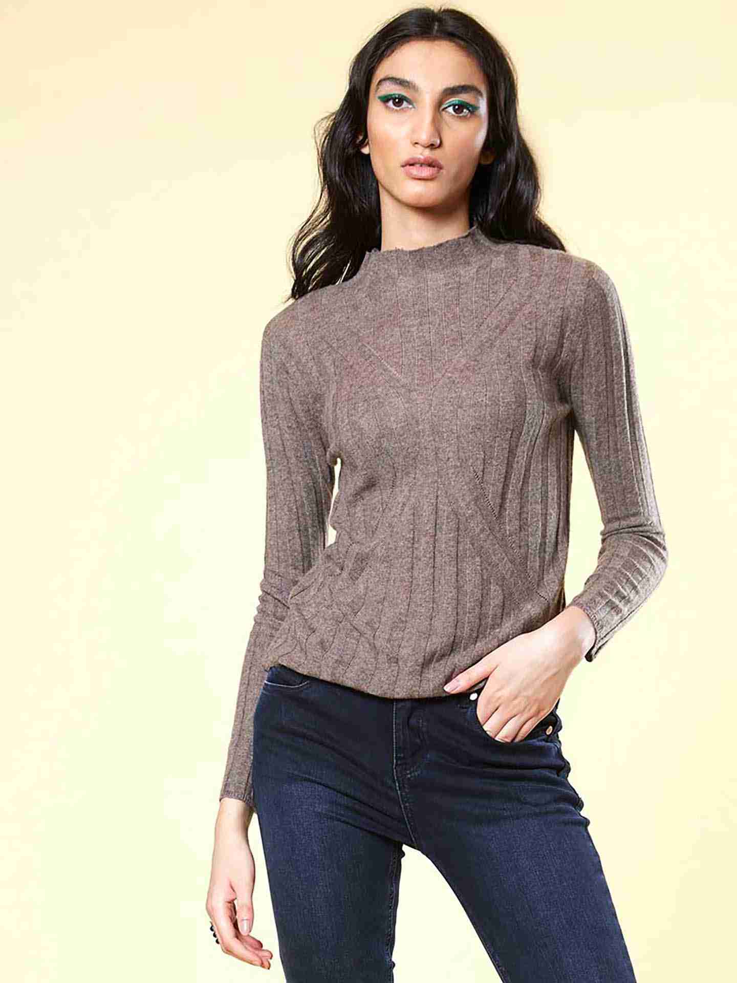 Brown Winter Soiree Sweater