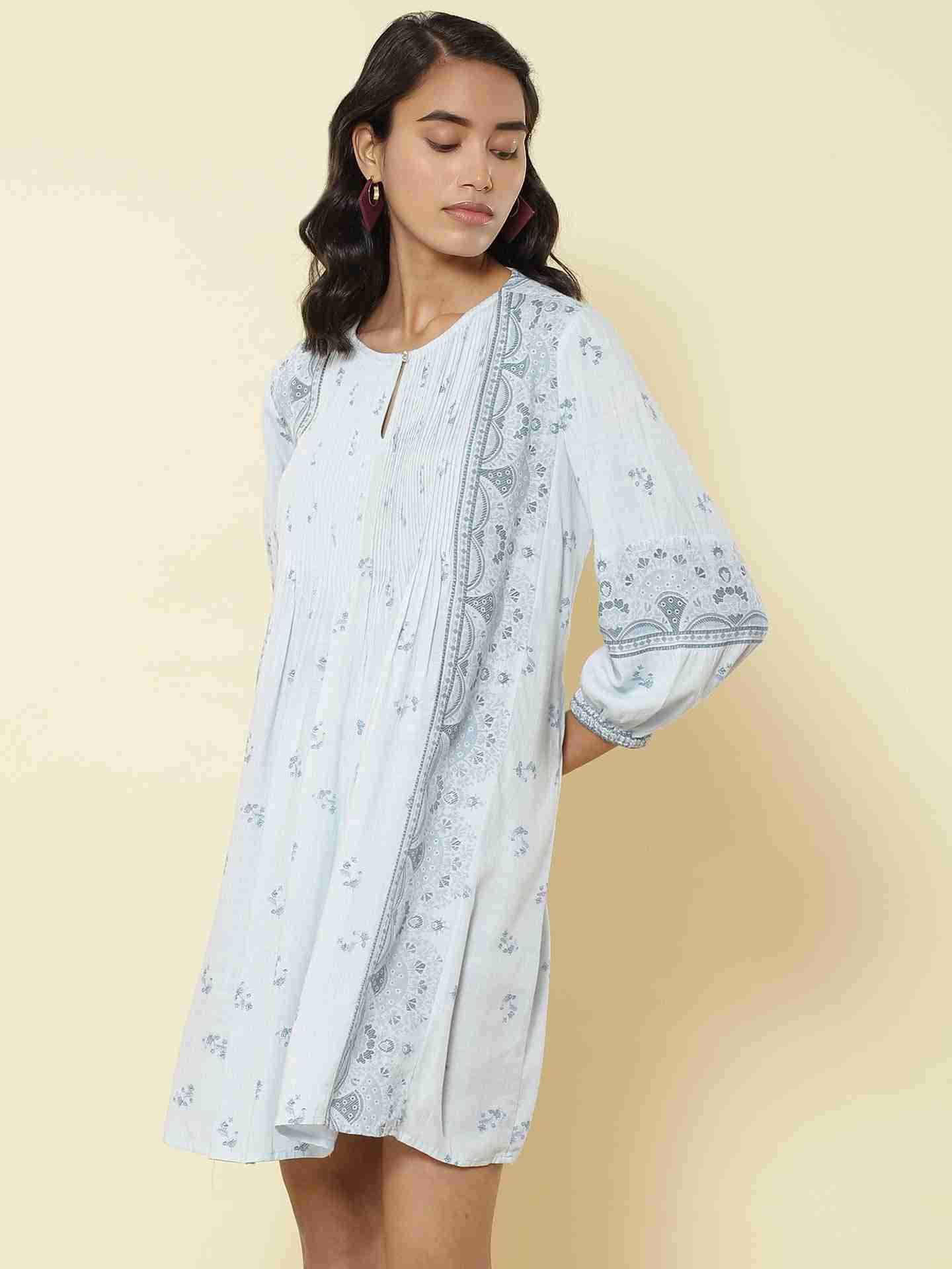 Powder Blue Florero Shift Dress