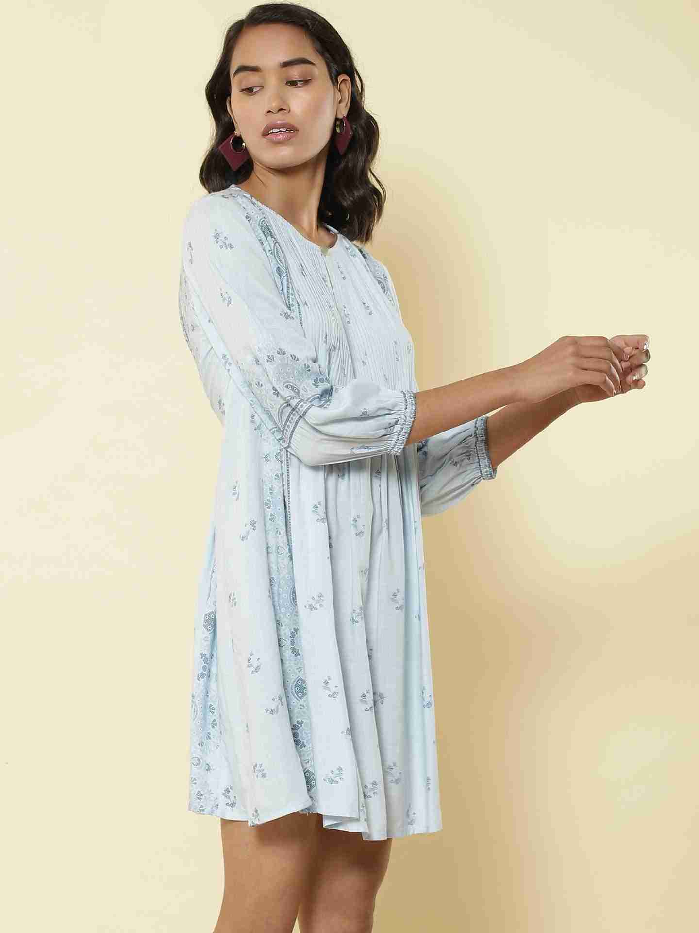 Powder Blue Florero Shift Dress