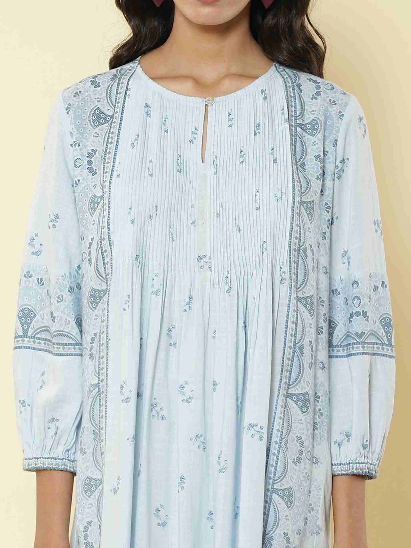 Powder Blue Florero Shift Dress