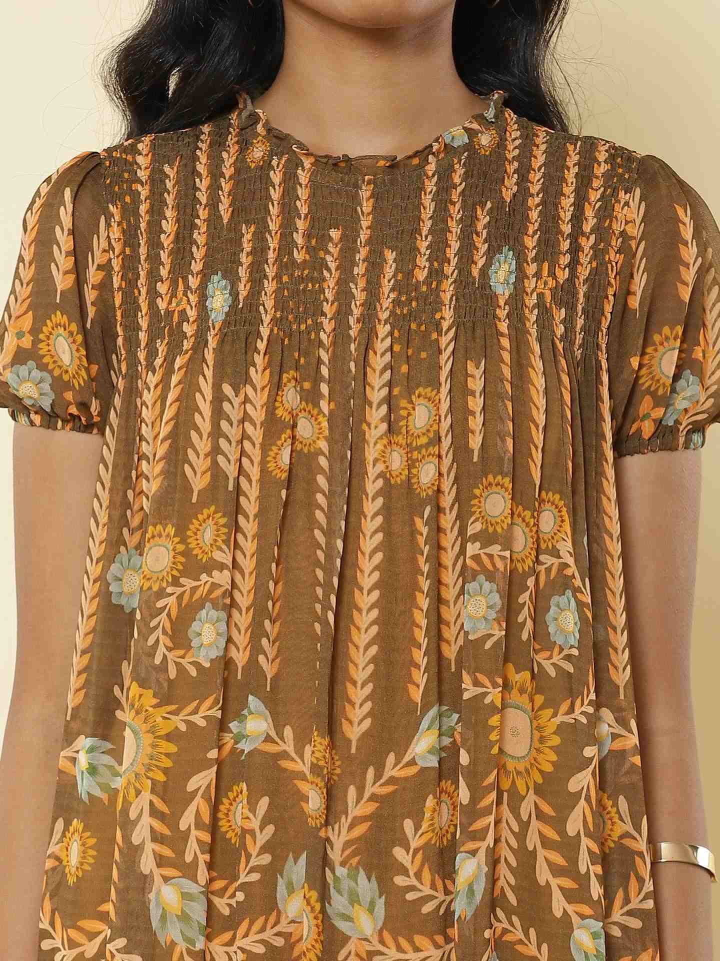 Brown Carnival Shift Dress