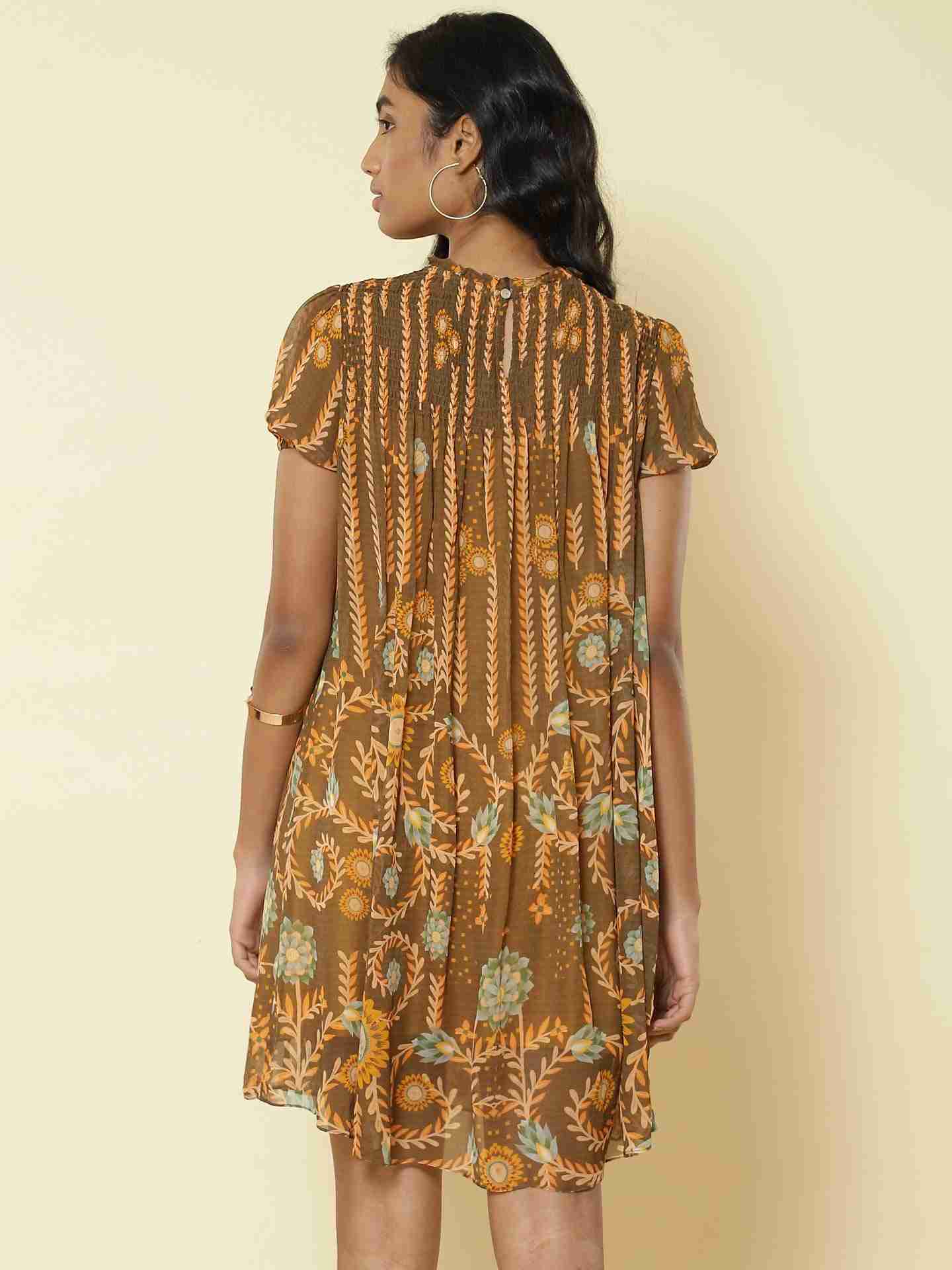 Brown Carnival Shift Dress