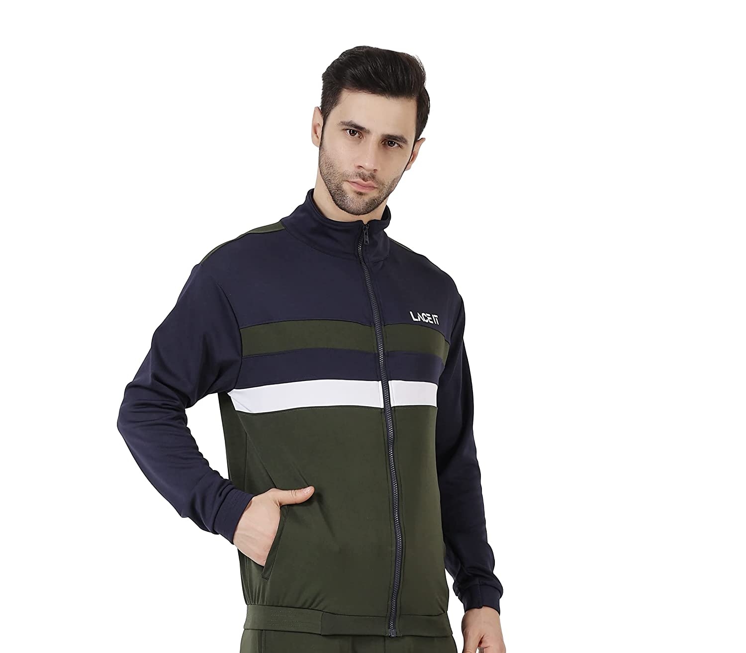 LACE IT™ | Men Sports Track Jacket by LACE IT (Olive) 0
