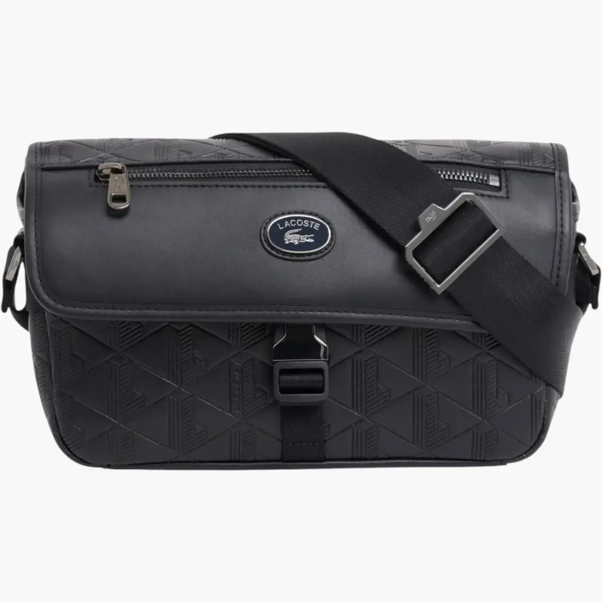 Small Monogram Leather Flap Satchel