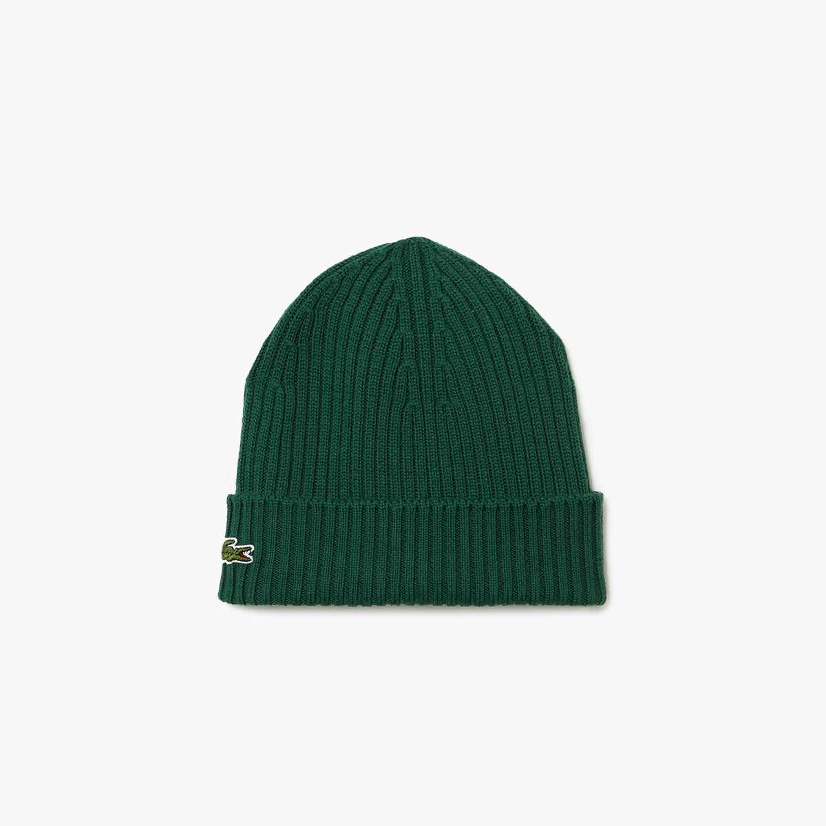 Unisex Lacoste Ribbed Wool Beanie