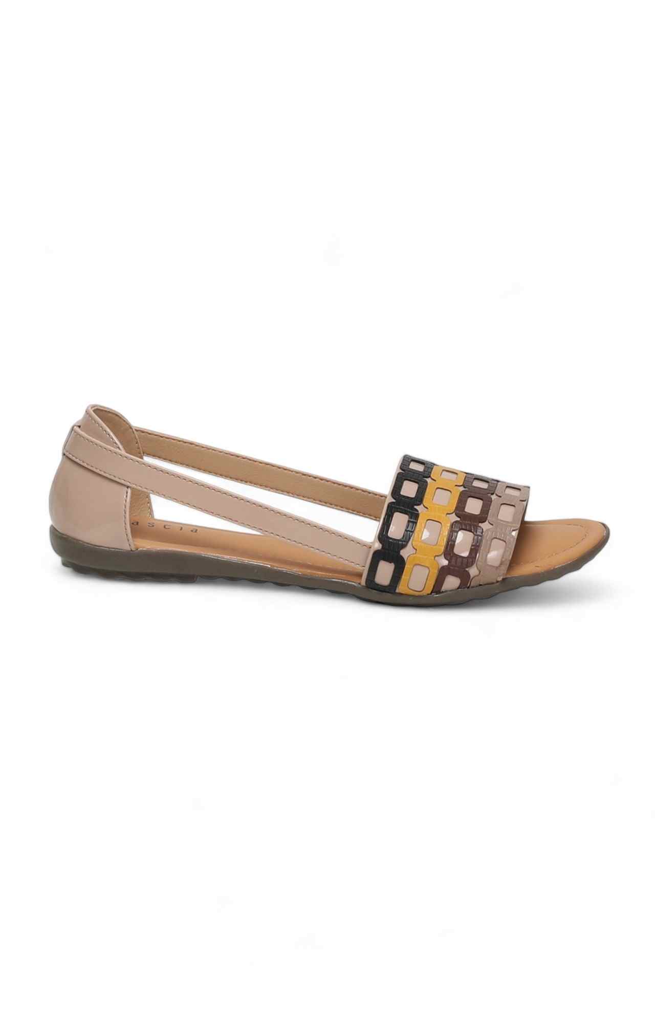 Women Beige Stylish Flat Sandal