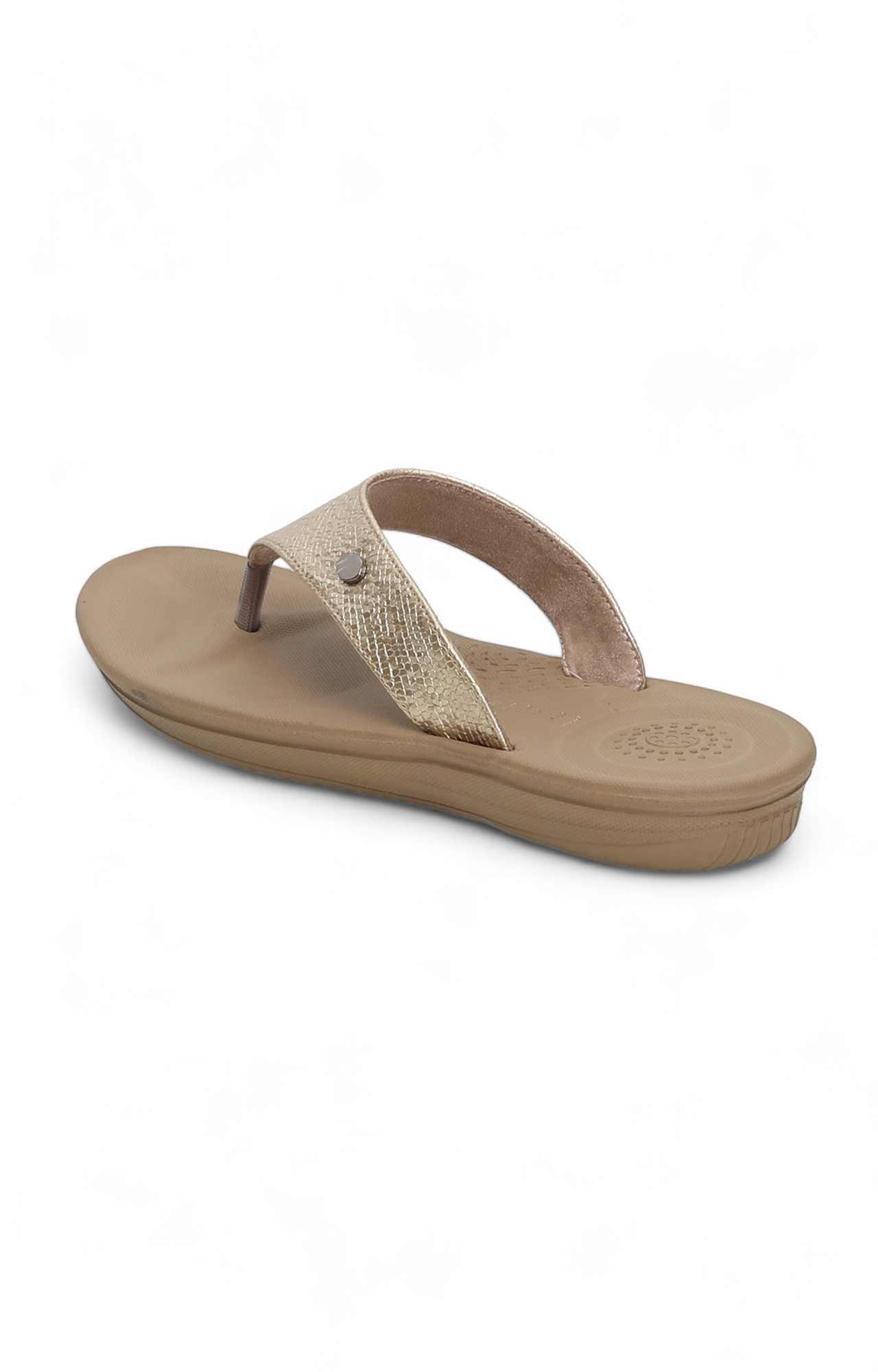 Women Gold Thong Flat Chappal