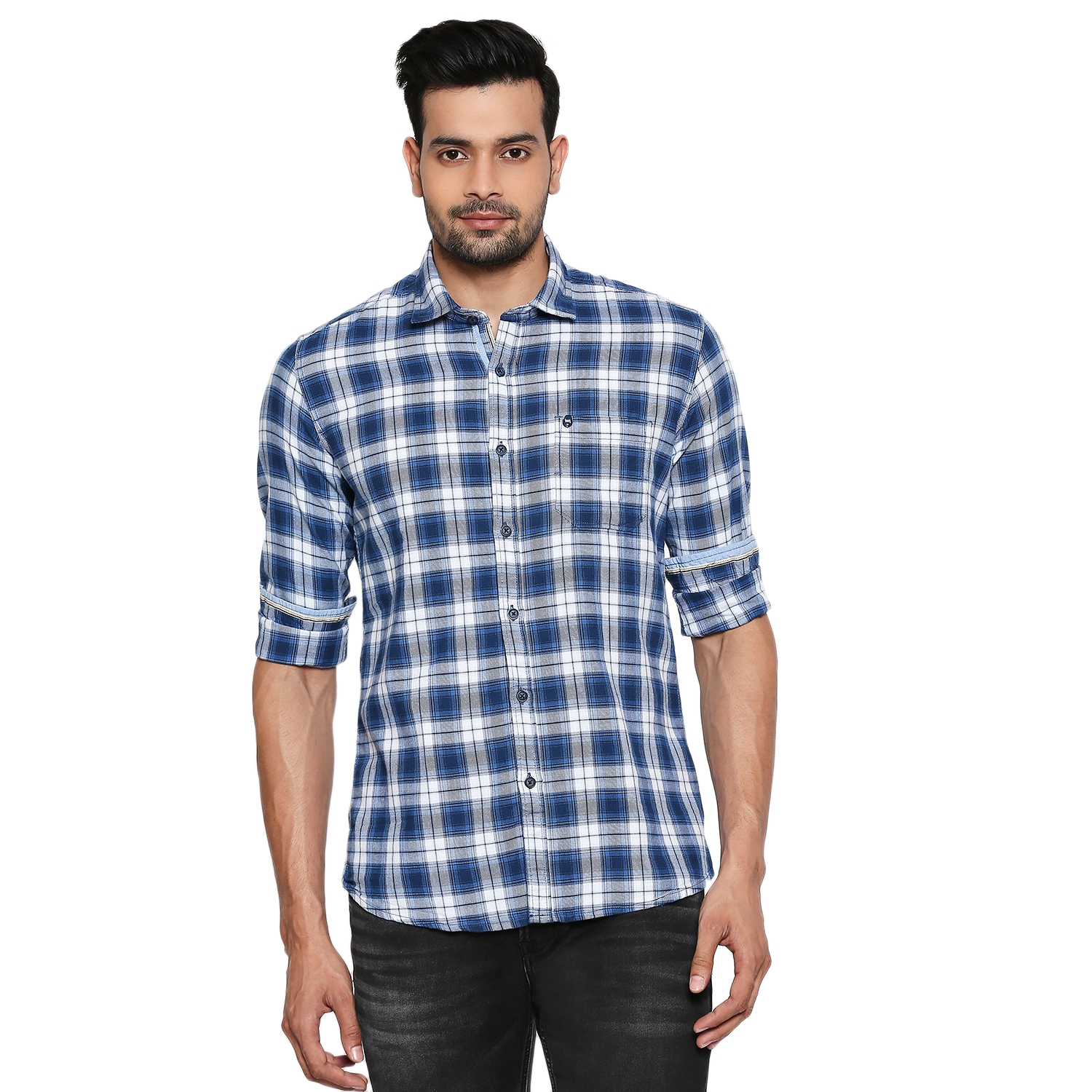 Buy LAWMAN Mens Relaxed Fit 6 Pocket Solid Cargos | Shoppers Stop