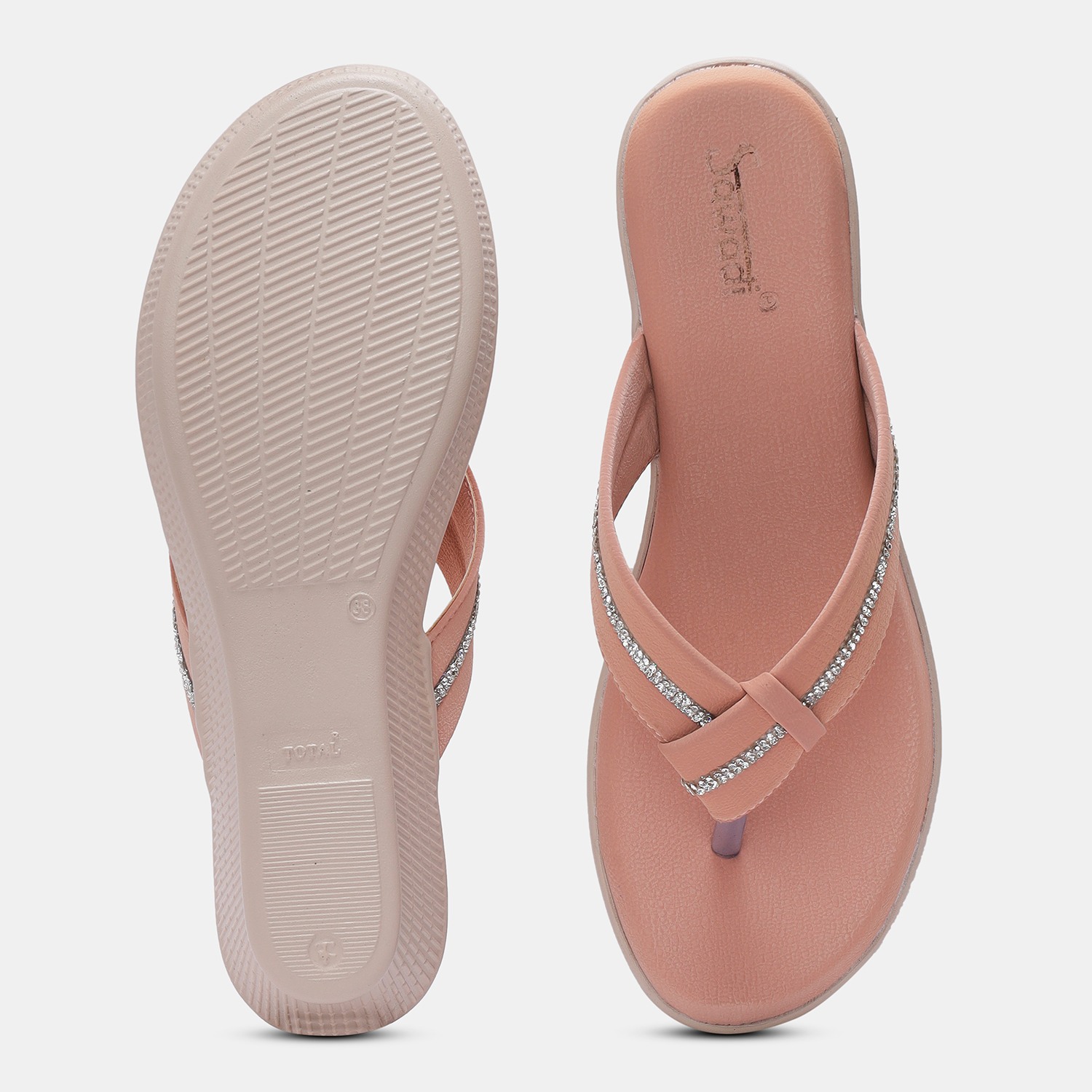 Elegant Wedge Flip Flops with Embellishments