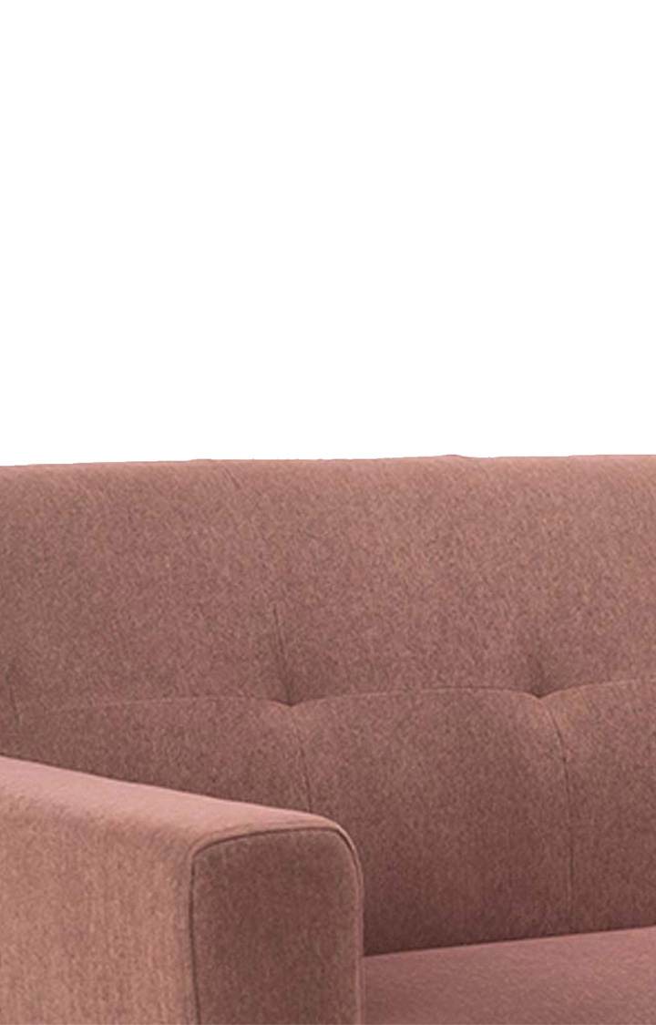 neudot Elegance Sofa for Living Room |3 Persons Sofa|Premium Fabric with Cushioned Armrest |Neem Wood Frame|3 Seater in - Ceramic Pink
