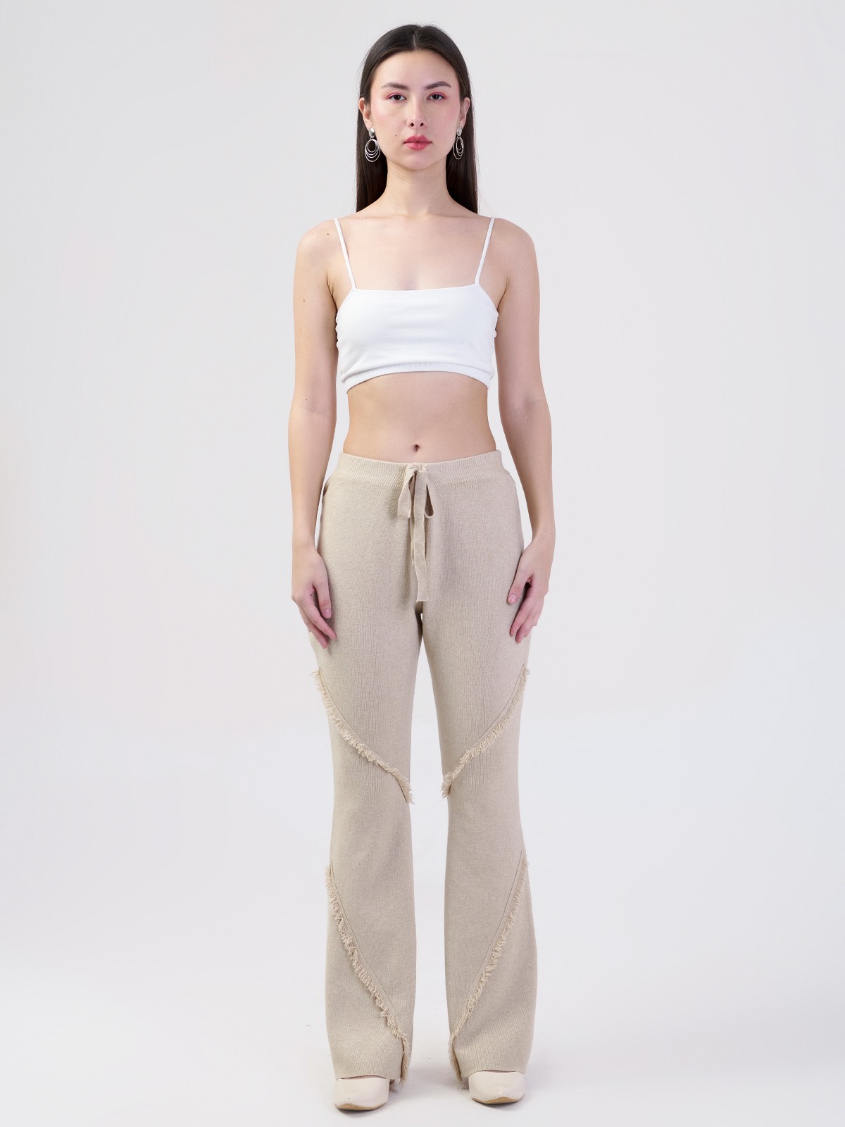 ALBION SMART LADIES BEAIGE WOOLEN PALAZZO