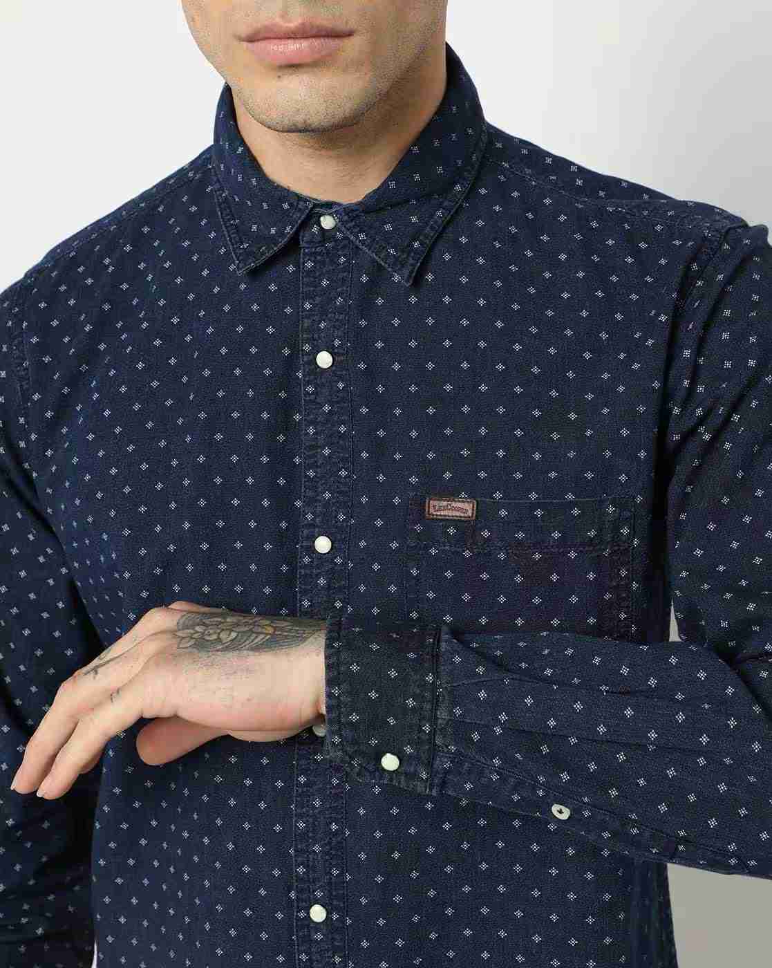 Lee Cooper | Printed Shirt with Patch Pocket|2