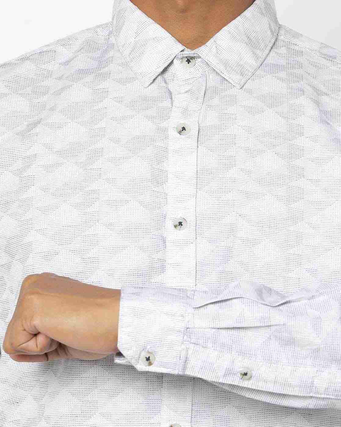 Lee Cooper | Geometric Print Cotton Shirt|2