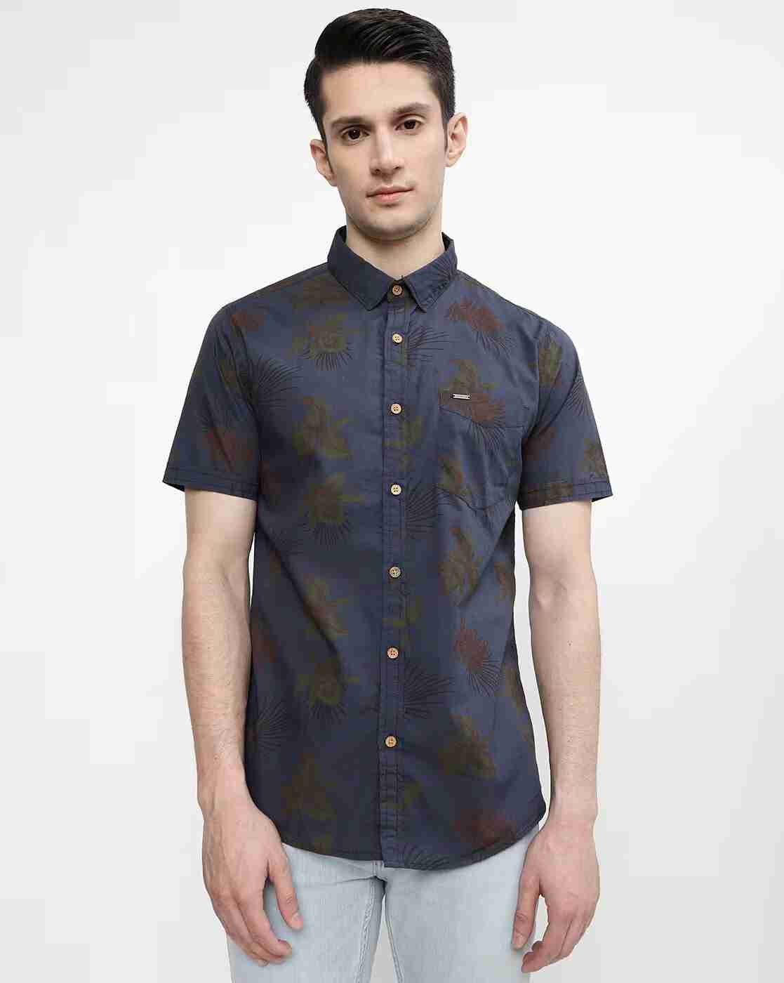 Lee Cooper | Tropical Print Shirt with Patch Pocket|1