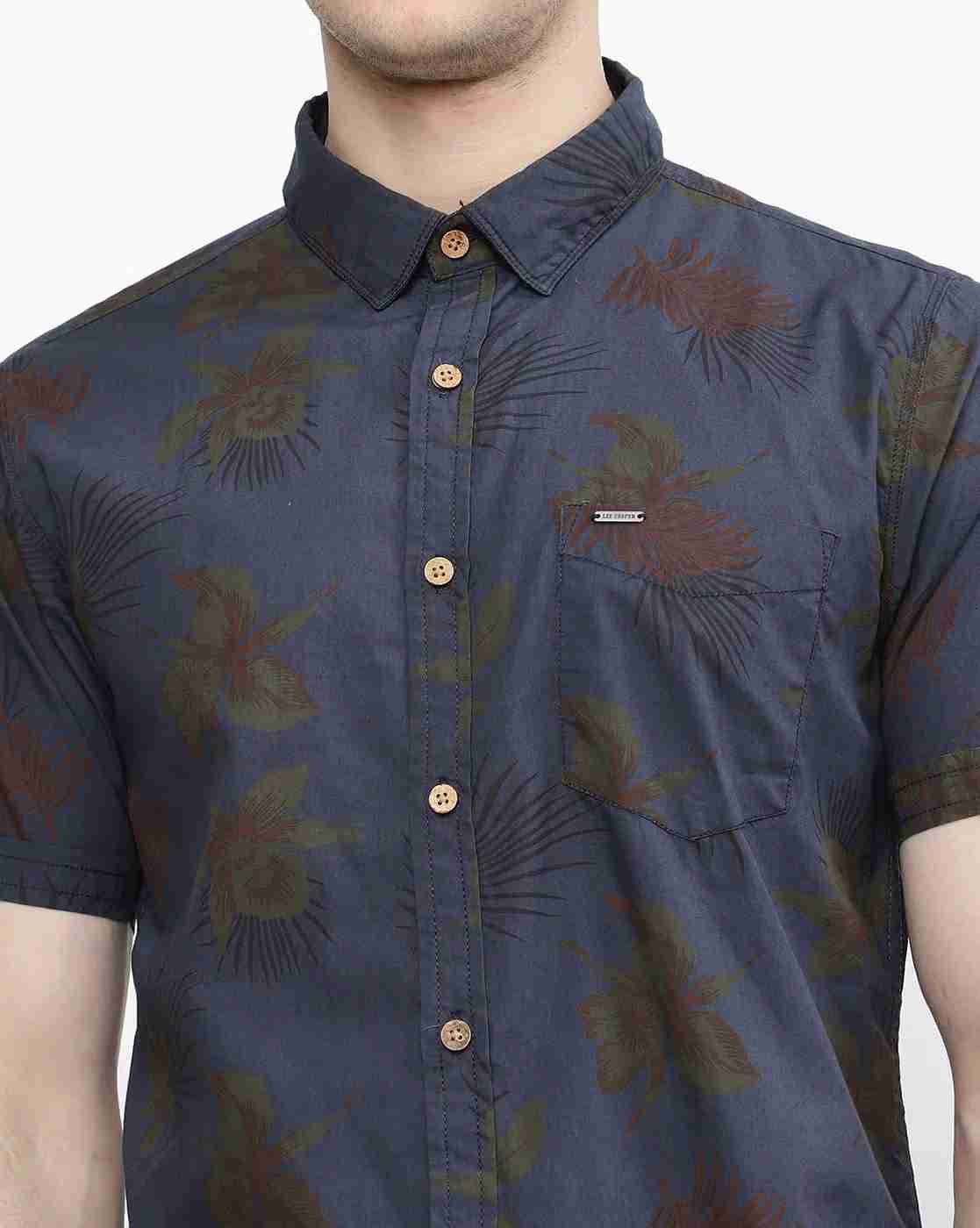 Lee Cooper | Tropical Print Shirt with Patch Pocket|3