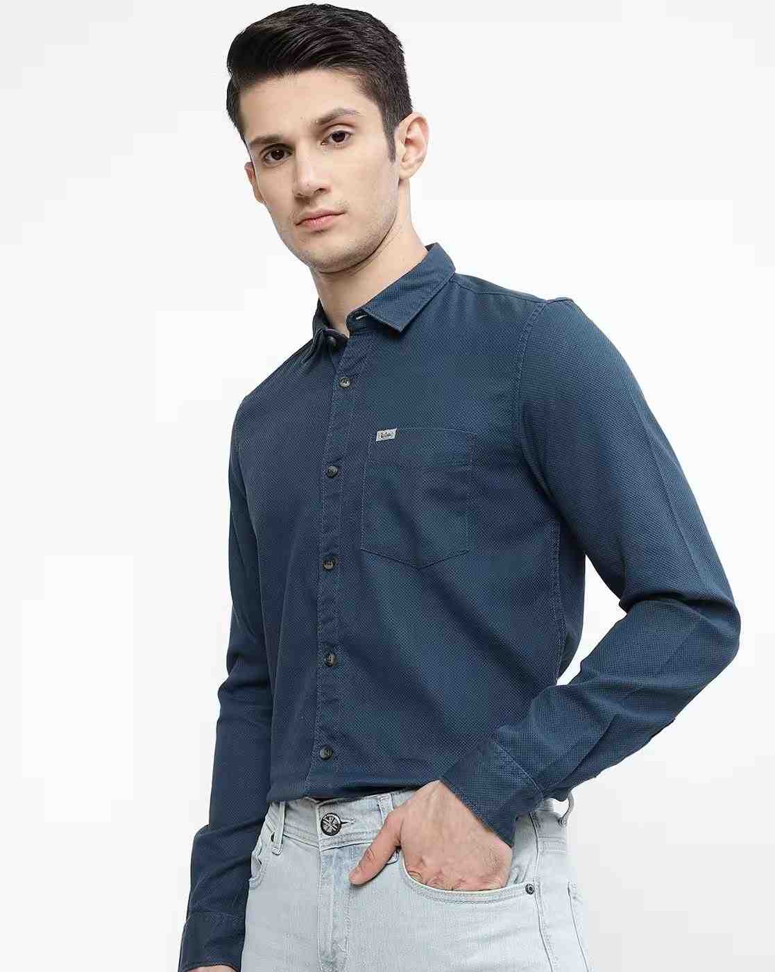 Lee Cooper | Cotton Shirt with Patch Pocket|0
