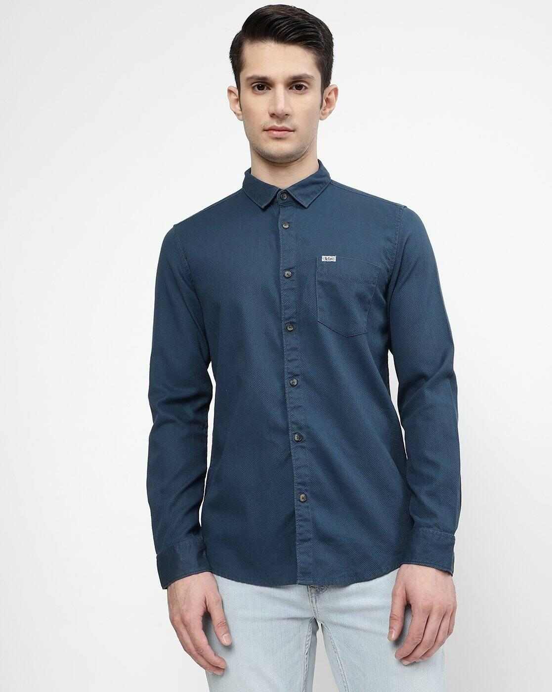 Lee Cooper | Cotton Shirt with Patch Pocket|1