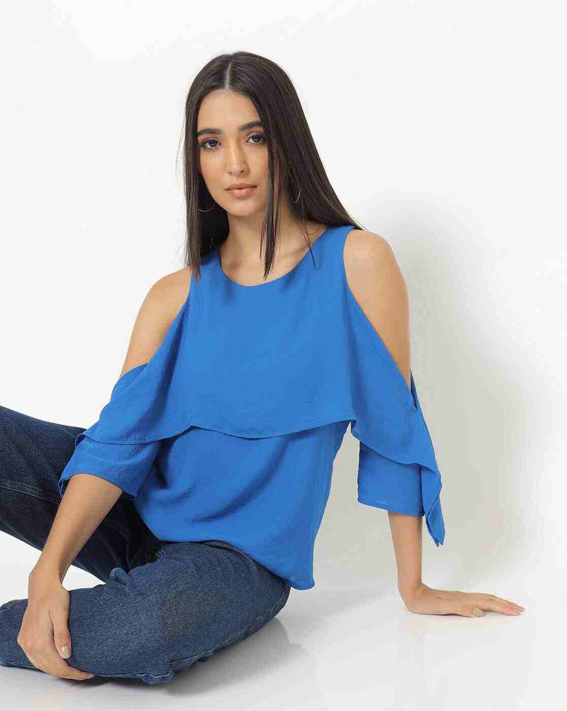 Lee Cooper | Round-Neck Top with Cold Shoulders|0