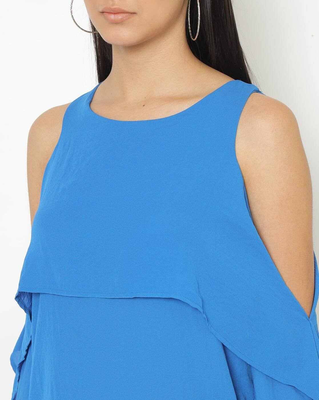 Lee Cooper | Round-Neck Top with Cold Shoulders|2