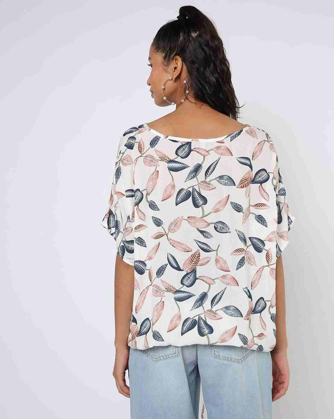 Lee Cooper | Leaf Print Top with Tie-Up|2