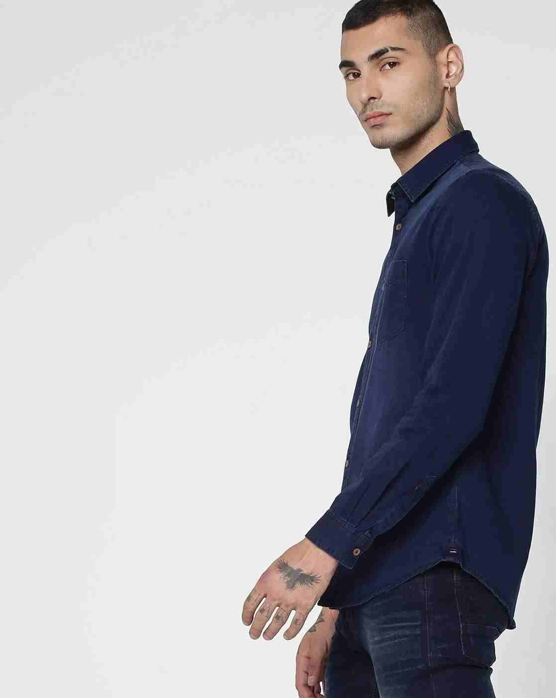 Lee Cooper | Washed Cotton Shirt with Patch Pocket|1