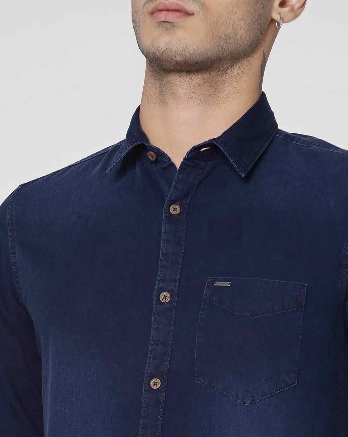 Lee Cooper | Washed Cotton Shirt with Patch Pocket|4