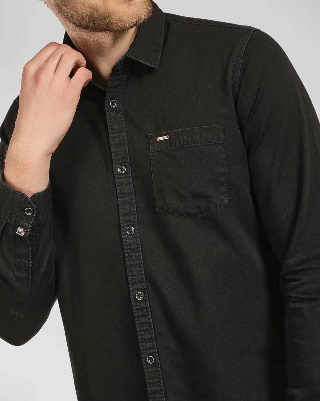 Lee Cooper | Denim Shirt with Patch Pocket|3