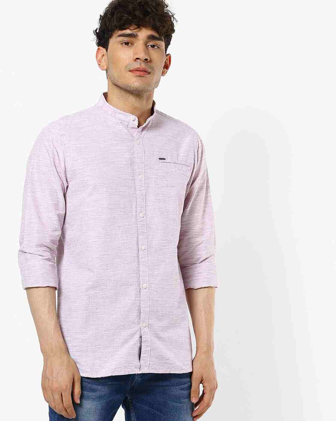 Lee Cooper | Textured Mandarin Collar Shirt|0