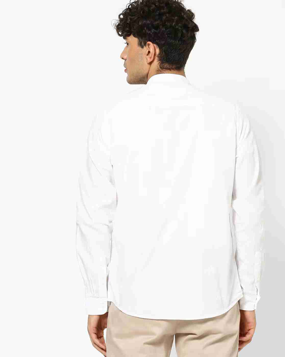 Lee Cooper | Mandarin Collar Shirt with Curved Hemline|1