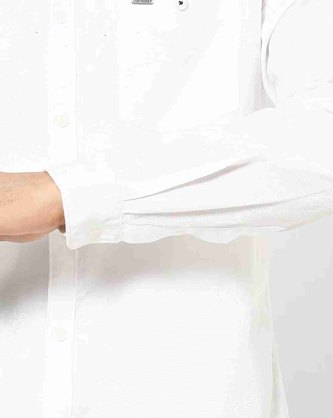 Lee Cooper | Mandarin Collar Shirt with Curved Hemline|3