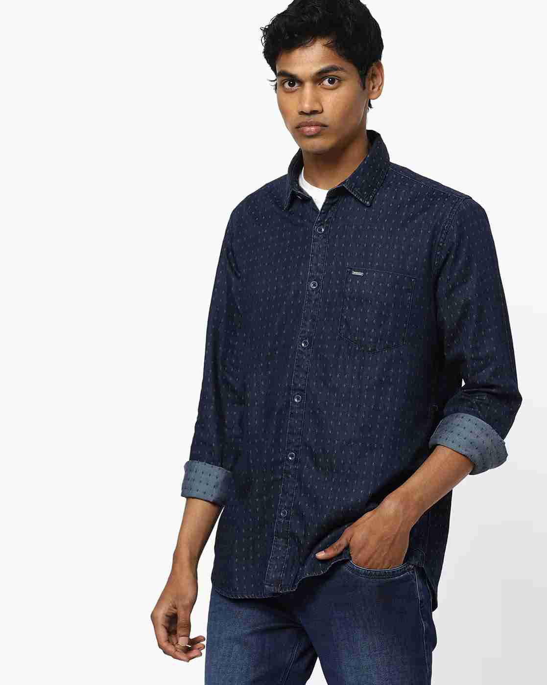 Lee Cooper | Printed Shirt with Patch Pocket|0