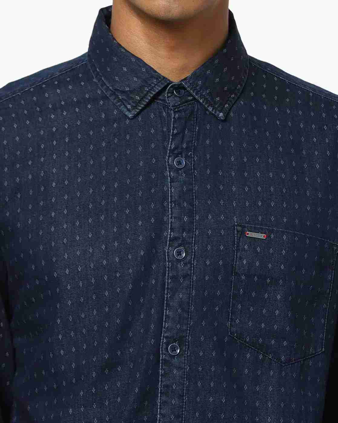 Lee Cooper | Printed Shirt with Patch Pocket|2